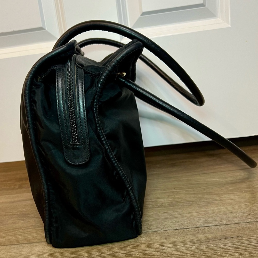 Celine Round Logo Nylon Tote Bag - Black and Gold - EUC - Picture 5 of 16